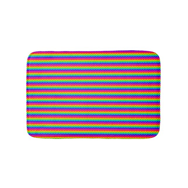 Alfombrilla De Baño Cuadrados arcoiris (Anverso)