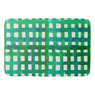 Alfombrilla De Baño Cuadrícula de acuarela - verde
