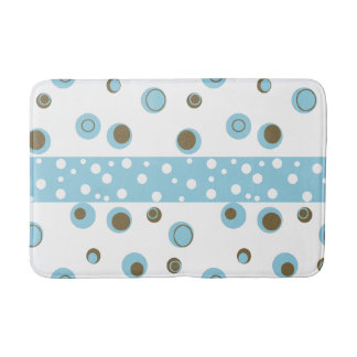 Alfombrilla De Baño Cuarto de baño con puntos de polka azul marrón