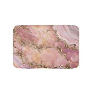 Alfombrilla De Baño cuarzo Rosa y mármol rosa pastel