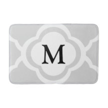Cuatro hojas gris y blanco con patrón monogramado