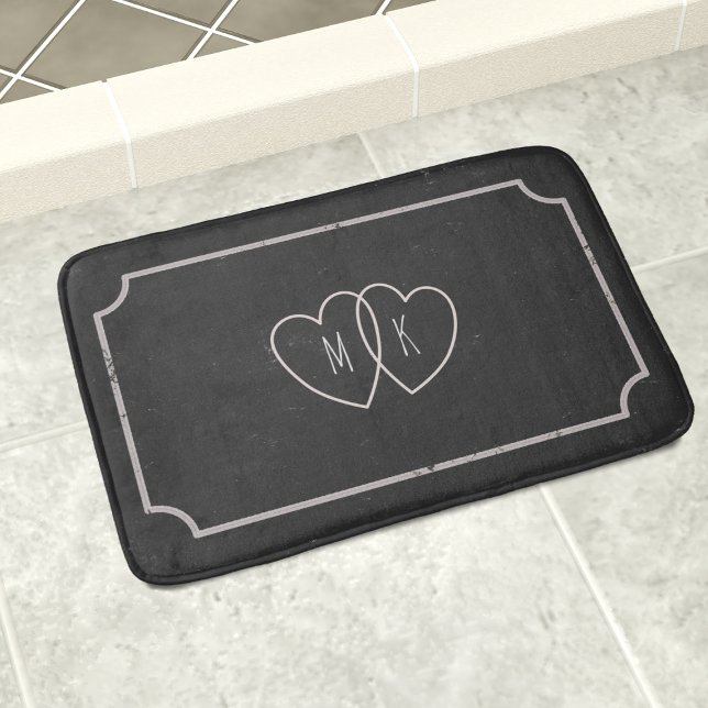 Alfombrilla De Baño Cubierta de calcomanías rusticas de la pareja card (A gift for the Newlyweds. Their initials on a bath mat. They'll not be expecting that)