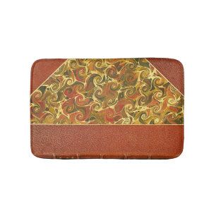Alfombrilla De Baño Cubierta de libro antiguo con patrón de espiral or