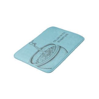 Alfombrilla De Baño Cuenca de agua tradicional con grifo abierto