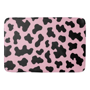Alfombrilla De Baño Cuero de Vaca Estampado Black & Pink