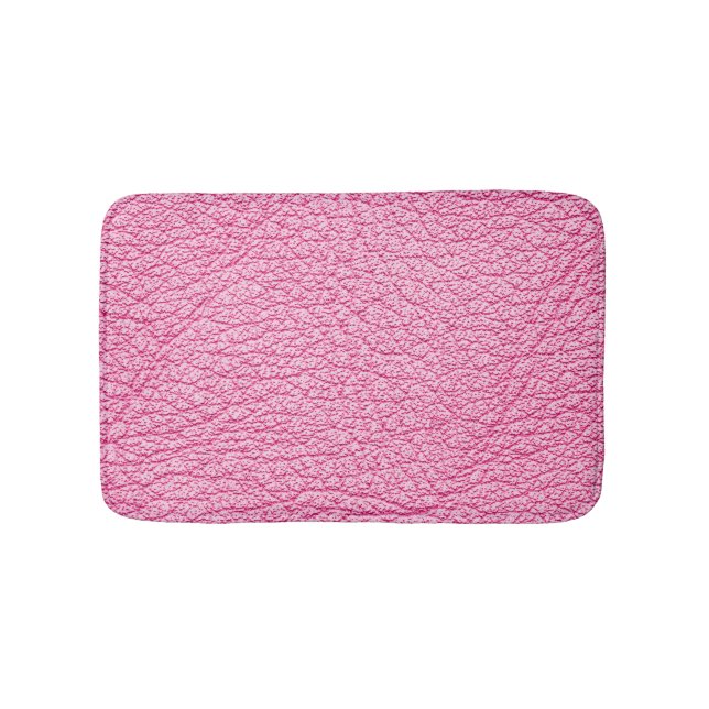 Alfombrilla De Baño Cuero rosa de cierre, fondo texturado. (Anverso)