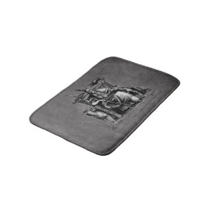 Alfombrilla De Baño Cuervos de Odín en su trono de piedra mitología vi