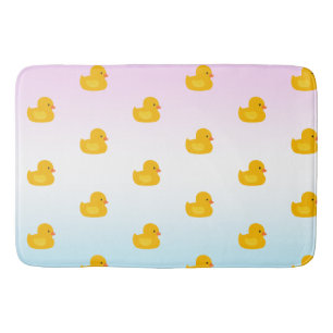 Alfombrilla De Baño Cuidada acuarela amarillo patrón pato gradiente az