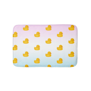 Alfombrilla De Baño Cuidada acuarela amarillo patrón pato gradiente az