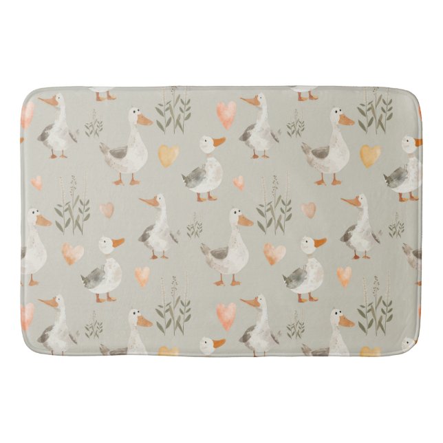 Alfombrilla De Baño Cuidada acuarela Geese Bath Mat (Anverso)