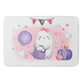 Alfombrilla De Baño Cuidada Halloween Pequeño Chica de Boo Ghost Bath 
