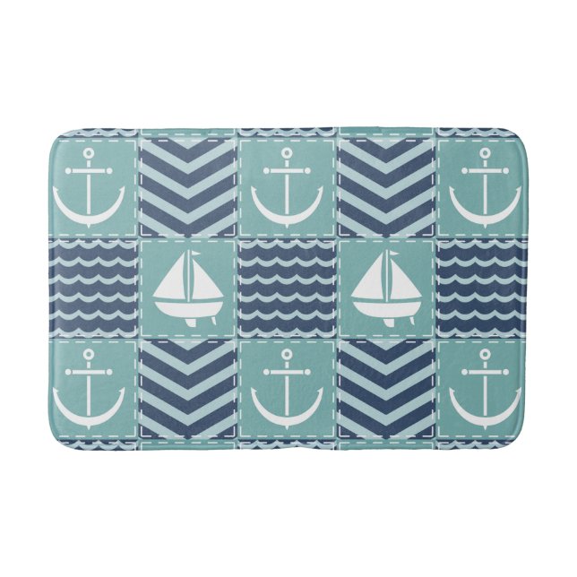 Alfombrilla De Baño Cuilt Nautical Bath Mat (Anverso)