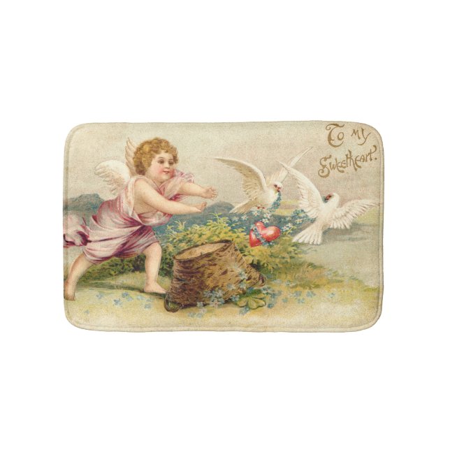 Alfombrilla De Baño Cupid Cherub Angel Dove Heart (Anverso)