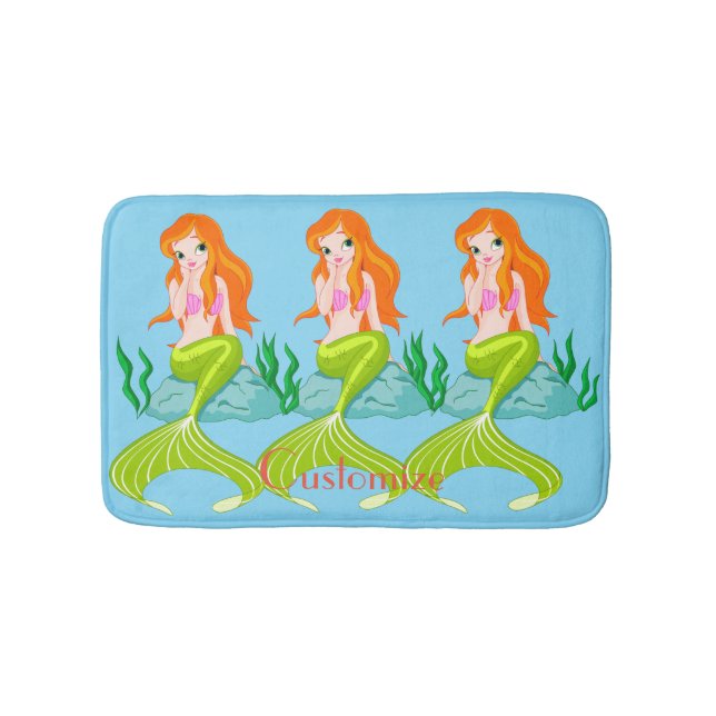 Alfombrilla De Baño Cura de la sirena de cabeza roja Thunder_Cove (Anverso)