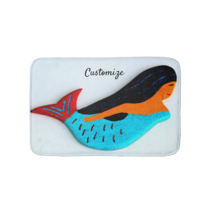 Alfombrilla De Baño Cura de sirena azul Thunder_Cove
