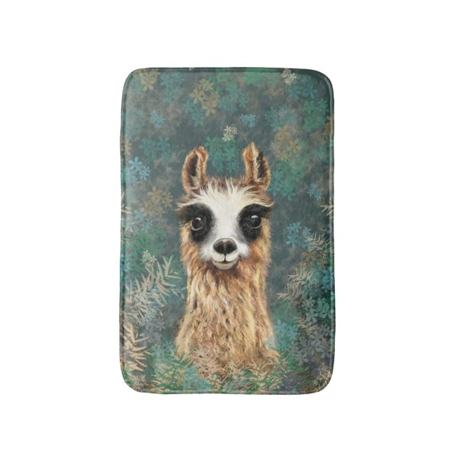 Alfombrilla De Baño Curioso alfaca Funny Bath Mat (Frente vertical)