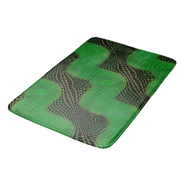 Alfombrilla De Baño Curva verde y puntos claros sobre fondo oscuro (Angular)