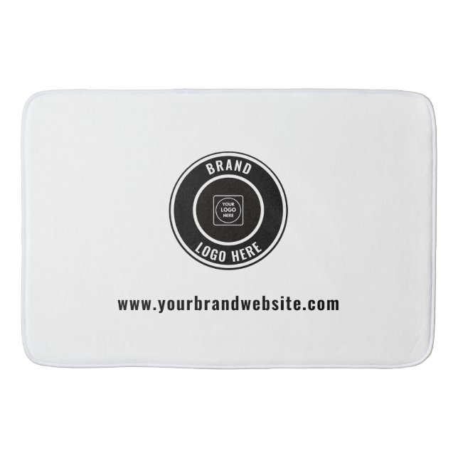 Alfombrilla De Baño Custom Business Logo & Website Branding Bath Mat (Anverso)