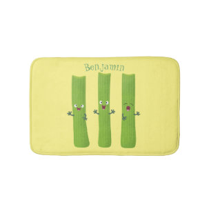 Alfombrilla De Baño Cute apio palitos trio verduras personalizados