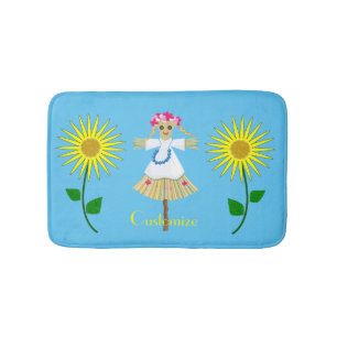 Alfombrilla De Baño Cute Blonde Pigtails Scarecrow