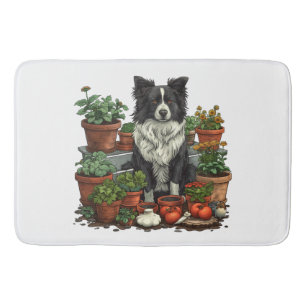 Alfombrilla De Baño Cute Border Collie Gardening