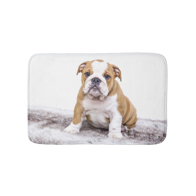 Alfombrilla De Baño Cute Bulldog Puppy (Anverso)