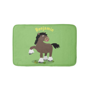 Alfombrilla De Baño Cute Clydesdale personalizado de caballo ilustraci