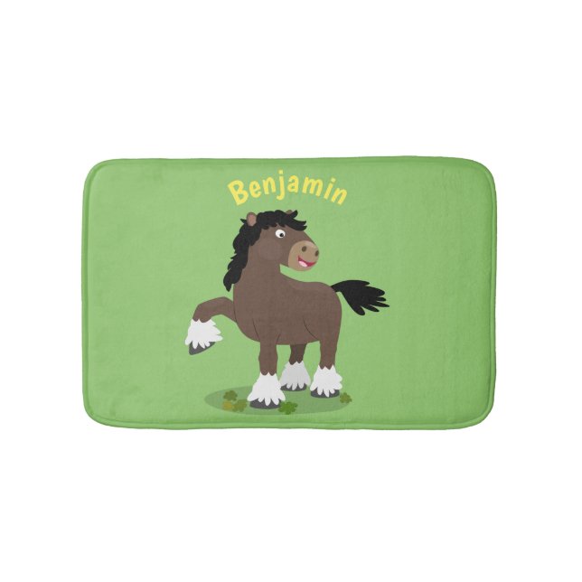Alfombrilla De Baño Cute Clydesdale personalizado de caballo ilustraci (Anverso)
