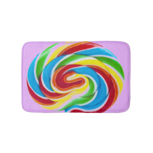 Alfombrilla De Baño Cute colorido dulce dulce dulce arcoiris Lollipop