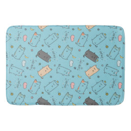 Alfombrilla De Baño Cute & Cozy Sleepy Cat Dreams Pattern