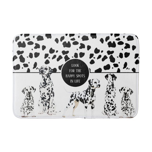 Alfombrilla De Baño Cute dálmata Black & White Happy Spots (Anverso)