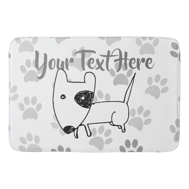 Alfombrilla De Baño Cute English Bull Terrier (Anverso)