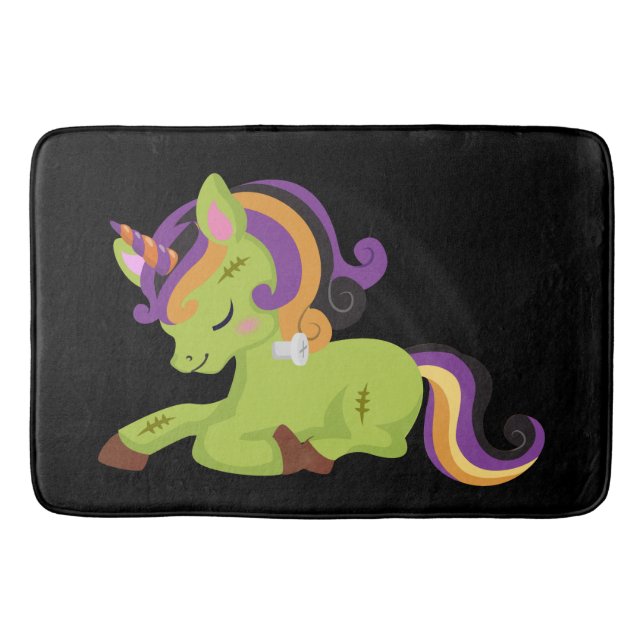 Alfombrilla De Baño Cute Frankenstein Unicorn Halloween (Anverso)