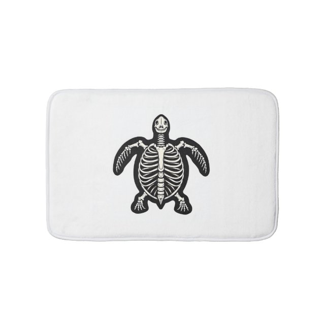 Alfombrilla De Baño Cute Halloween Turtle Skeleton Tortoise Fossiers A (Anverso)