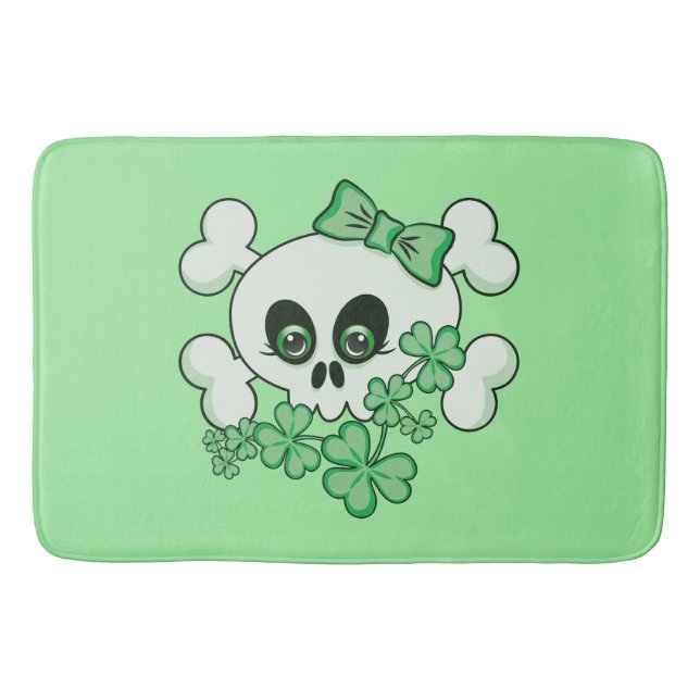 Alfombrilla De Baño Cute Irish Skull (Anverso)