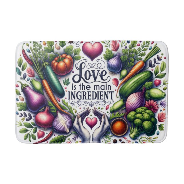 Alfombrilla De Baño Cute kitchen love word art (Anverso)