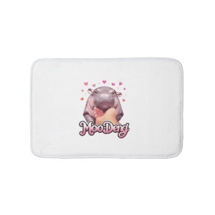 Alfombrilla De Baño Cute Moo Deng Hippo Girlie Corazones para chicas n