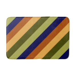 Alfombrilla De Baño Cute Olive Sage Stripes Media Bath Mat