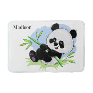 Alfombrilla De Baño Cute Panda nombre personalizado esteras de baño