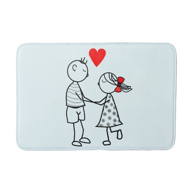 Alfombrilla De Baño Cute Pareja Bath Mat (Anverso)