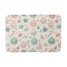 Cute Pastel Christmas Pattern Ornaments and Stars