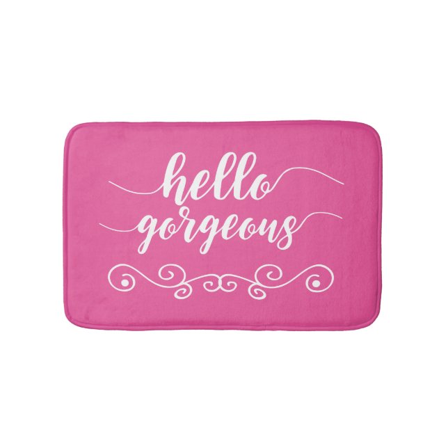 Alfombrilla De Baño Cute Pink Hello Gorgeous (Anverso)