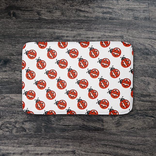 Alfombrilla De Baño Cute Red Ladybugs Polka Dots Bath Mat (Subido por el creador)