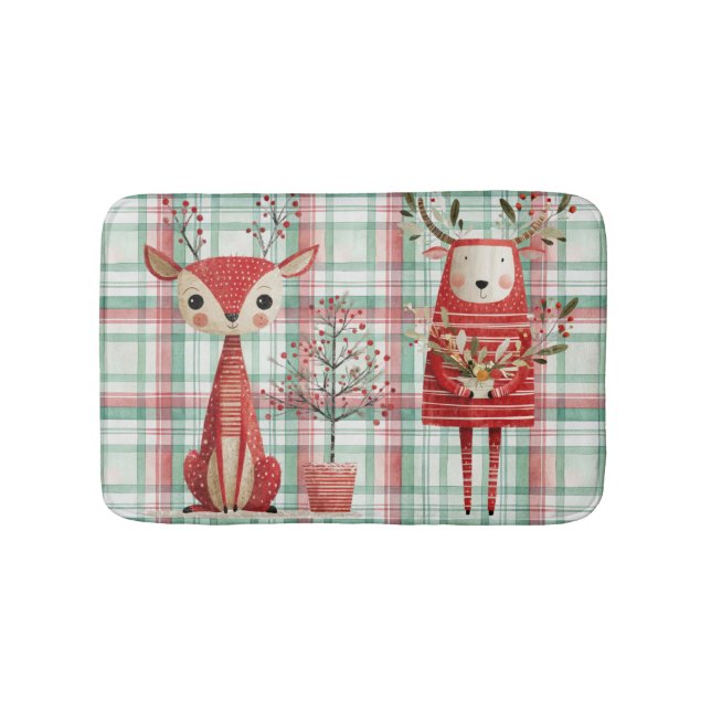 Alfombrilla De Baño Cute reno de invierno (Anverso)