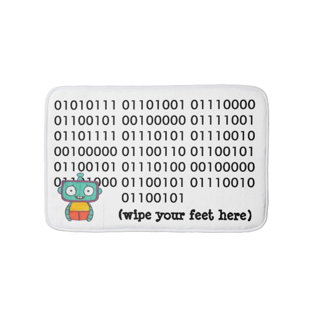 Alfombrilla De Baño Cute Robot Bath Mat (Anverso)
