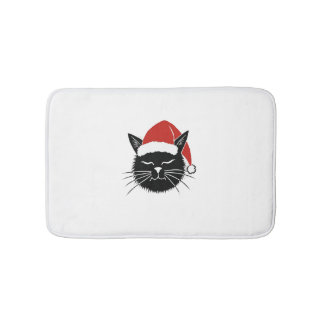 Alfombrilla De Baño Cute Santa Cat Lover Christmas Men Women Kids T-Sh