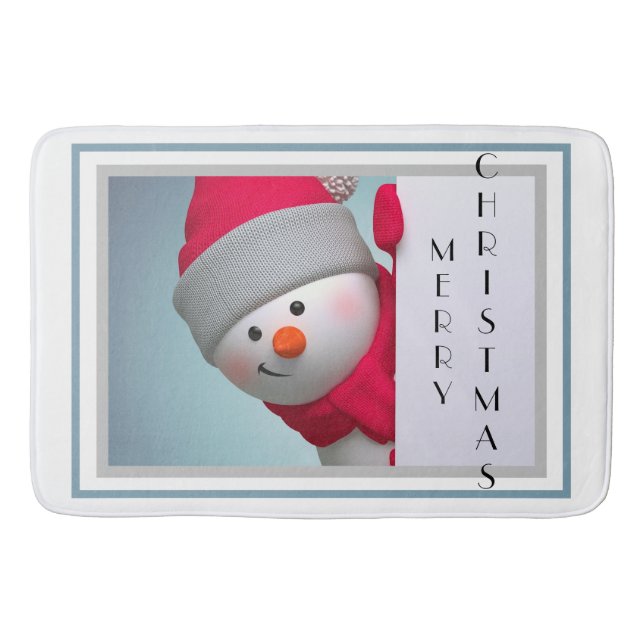 Alfombrilla De Baño Cute Snowman (Anverso)