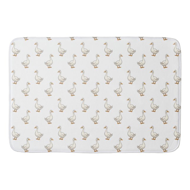 Alfombrilla De Baño Cute White Goose Pattern (Anverso)