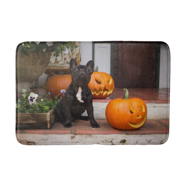 Alfombrilla De Baño Cutest Baby Animals | French Bulldog Halloween (Anverso)