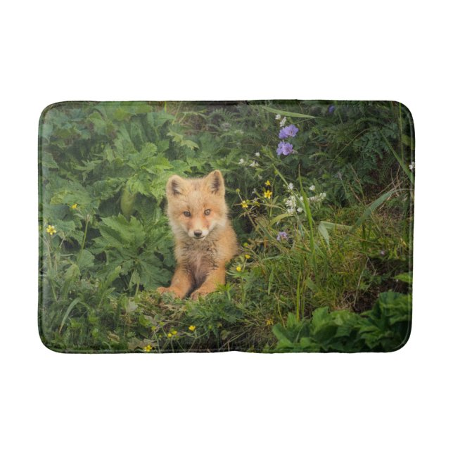 Alfombrilla De Baño Cutest Baby Animals | Red Fox at Umnak Alaska (Anverso)
